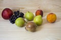 Fresh fruits. Healthy food. Mixed fruits are grapes, pears, peaches. eat, diet, like fruit. Royalty Free Stock Photo