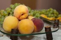 Fresh fruits on holiday table Royalty Free Stock Photo