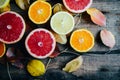 Fresh fruits. Mixed fruits background. Healthy eating, dieting. Background of healthy fresh fruits. Fruit salad - diet, healthy br Royalty Free Stock Photo