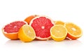 Fresh fruits orange lemon grapefruit in cut Royalty Free Stock Photo