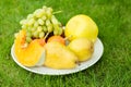 fresh fruits in plate