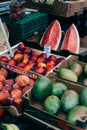 Fresh fruits on sale at a street market Royalty Free Stock Photo