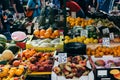 Fresh fruits on sale at a street market Royalty Free Stock Photo