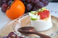 Fresh Fruits and Soy Pudding Royalty Free Stock Photo