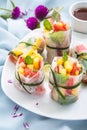 Fresh fruits Spring Rolls for Summer Eating