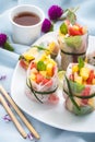 Fresh fruits Spring Rolls for Summer Eating