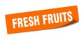 fresh fruits sticker. fresh fruits square sign. fresh fruits