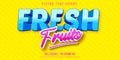 Fresh fruits text, cartoon style editable text effect