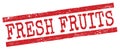 FRESH FRUITS text on red lines stamp sign