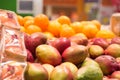 Fresh fruits to sell on the market. Selective focus.