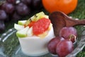 Fresh Fruits Topping on Pudding Royalty Free Stock Photo