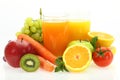 Fresh fruits, vegetables and juice Royalty Free Stock Photo