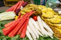 Fresh fruits and vegetables for sale at the Chandni Chowk Royalty Free Stock Photo