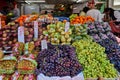 Fresh fruits and vegetables are sold at the Carmel open market in Tel Aviv, Israel. East market Royalty Free Stock Photo