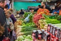 Fresh fruits and vegetables are sold at the Carmel open market in Tel Aviv, Israel. East market Royalty Free Stock Photo