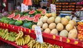 Fresh fruits and vegetables are sold at the Carmel open market in Tel Aviv, Israel. East market Royalty Free Stock Photo