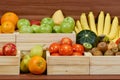 Fresh fruits and vegetables in supermarket Royalty Free Stock Photo