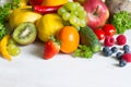 Fresh fruits  and yvegetables healthy life style food fitness concept Royalty Free Stock Photo