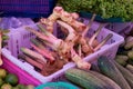 Fresh galangal root for sale in market in Phuket, Thailand