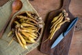 Fresh galingale (Boesenbergia rotunda) on wooden table Royalty Free Stock Photo