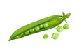 Fresh garden peas - isolated Royalty Free Stock Photo