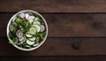 Fresh Garden Salad on Wooden Background With Space, Copy Space Royalty Free Stock Photo