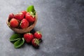 Fresh garden strawberry in bowl Royalty Free Stock Photo