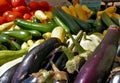 Fresh garden vegetables at a farmer's market Royalty Free Stock Photo