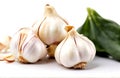 Fresh garlic, cut out on white background