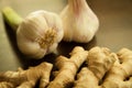 Fresh garlic and ginger Royalty Free Stock Photo