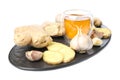 Fresh garlic and other natural cold remedies isolated Royalty Free Stock Photo