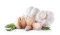 Fresh garlic on white background. Organic product