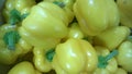 Fresh giant yellow sweet peppers