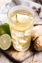 Fresh ginger ale drink in tall glass Royalty Free Stock Photo