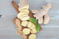 Fresh ginger root and ginger power