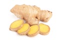 Fresh Ginger root isolated on white background Royalty Free Stock Photo
