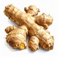 Fresh Ginger Root Isolated on White Background Still Life Composition Royalty Free Stock Photo