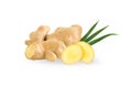 Fresh ginger root on white background for herb and medical product concept Royalty Free Stock Photo