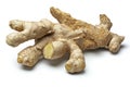 Fresh Ginger Root on White Background Royalty Free Stock Photo