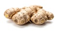 Fresh ginger root on white background Royalty Free Stock Photo