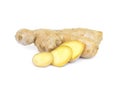 Fresh ginger slice on white background Royalty Free Stock Photo