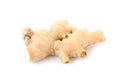 Fresh ginger on white background,raw material for cooking. Royalty Free Stock Photo