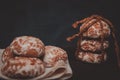 Fresh gingerbread cookies tied with a rope