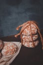 Fresh gingerbread cookies tied with a rope