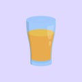 Fresh Glass of Orange juice Illustration Vector Orange Juice Glass icon Royalty Free Stock Photo