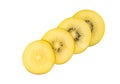 Fresh gold kiwi fruit with slice isolated on white background, health care concept Royalty Free Stock Photo