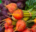 Fresh golden beets at a local farmer\'s market