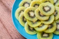 Fresh Golden kiwi slice. Royalty Free Stock Photo