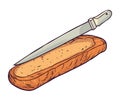 fresh and gourmet bread with knife