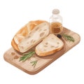 Fresh gourmet bread with organic herbs